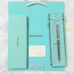 TIFFANY & Co. Ballpoint Pen T clip Silver × Gold with Box New