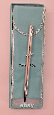 Tiffany Sterling Golf Clip Ballpoint Pen New Tiffany box Pouch Cross Refill 1983