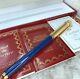 Vintage Authentic Cartier Fountain Pen Trinity Blue Marble Withbox&papers (unused)