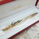 Vintage Authentic Must De Cartier Ballpoint Godron Gold Plated Withbox(new Sealed)