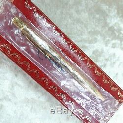 Vintage Authentic must de Cartier Ballpoint Godron Gold Plated withBox(NEW SEALED)