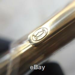 Vintage Authentic must de Cartier Ballpoint Godron Gold Plated withBox(NEW SEALED)