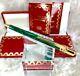 Vintage Cartier Trinity Ballpoint Pen Green Marble Malachite Finish Withbox&papers