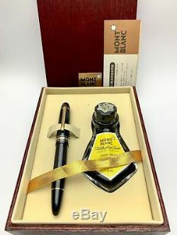 Vintage MONTBLANC 149 Diplomat Fountain Pen 14C EF nib Wood Box ink bottle Mint