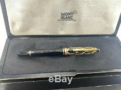 Vintage Montblanc 144 Fountain Pen Custom SPIDER WEB OVERLAY 14K MED Nib Boxed