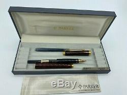 Vintage Parker 75 THUYA Lacquer Fountain Pen 18K Med nib boxed