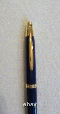 Vintage Pilot Namiki Capless Fountain Pen 14k Gold Broad Nib Box Blue Gold Paper