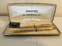 Vintage Sheaffer Snorkel TRIUMPH Fountain Pen & Pencil Set GF 14K med nib Boxed