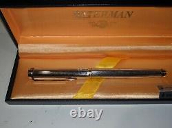 Vintage Waterman IDEAL Sterling Silver 18k 750 GFT Fountain Pen NIB Rare with box