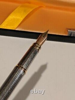 Vintage Waterman IDEAL Sterling Silver 18k 750 GFT Fountain Pen NIB Rare with box
