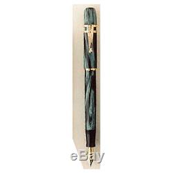Visconti Ragtime Celluloid Green Fountain Pen Fine 18Kt Pt Pen New In Box