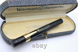 WATERMAN 12 S IDEAL-Safety FOUNTAIN PEN-BCHR/18K SOLID GOLD CLIP-14K NIB-20s-BOX