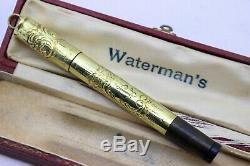 WATERMAN IDEAL 42 CONTINENTAL-18K GOLD OVERLAY-Fountain Pen-14K NIB-20's-BOX