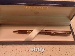 Waterman Exclusive Ballpoint Pen Lacquer Cognac & Gold Trim New In Box