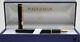 Waterman Exclusive Matte Black & Gold Fountain Pen 18k Gold M Pt Pen New In Box