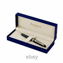 Waterman Expert Ballpoint Pen Black Gold Trim S0951700 New in Gift Box
