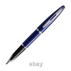 Waterman Fountain Pen Carene Royal Blue Fountain Pen 18K Gold Med Pt New In Box