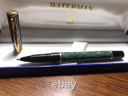 Waterman Laureat Marble Green & Gold Trim Rollerball Pen New In Box