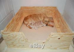 Whelping Box HEAVY DUTY with FLOOR Large 48x48 +RAILS+LINER Dog, Puppy, Pen