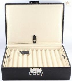 Wolf Black Teju Lizard Faux Leather Fold Out Pen Box For Thirty- Five Pens Great