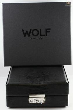 Wolf Black Teju Lizard Faux Leather Fold Out Pen Box For Twelve Pens Attractive