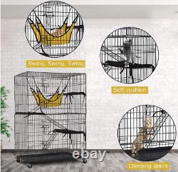 3 Tier Cat Cage Grande Playpen Chinchilla Rat Box Enclosure Pour Animaux Avec Des Échelles