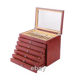 6 Couche 78 Stylo Wood Box Display Stockage Bois Grande Plume Pen Case Sale! Nous