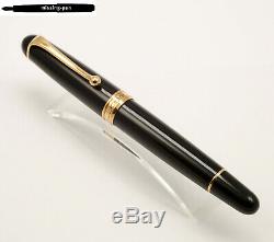 Aurora 88 800 Big Fountain Pen En Noir-or Avec 14 K B-plume / Boîte Originale