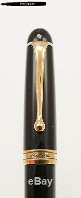 Aurora 88 800 Big Fountain Pen En Noir-or Avec 14 K B-plume / Boîte Originale