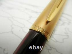 Brand New Waterman Edson Ruby Red Moyenne Nib Fountain Pen Dans La Boîte Originale