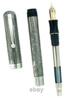 C1996 Sheaffer Série Asie en bambou, plume en or 18 carats, stylo-plume à pointe italique, neuf dans sa boîte, jamais utilisé.