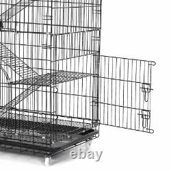 Cage De Chat 4-tier Cat Playpen Kennel Crate Chinchilla Rat Box Cage Enclosure Avec