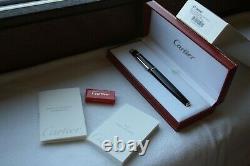 Cartier Diabolo Ruby Red Stone Burgundy Marble Rose Gold Fountain Pen Mint, Boîte