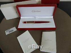 Cartier Diabolo Stylo À Bille Très Rare! 100% Nouveau Complète W Box / Garantie