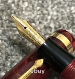 Conway Stewart 84 Red Rose Gold Veins Fountain Pen-14ct Nib-box-free Uk Post