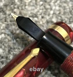 Conway Stewart 84 Red Rose Gold Veins Fountain Pen-14ct Nib-box-free Uk Post