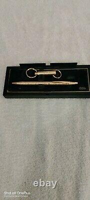 Cross Jewel Ballpoint Pen Floral Design Gold & Key Ring Nouveau Dans La Boîte 402-5k