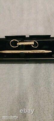 Cross Jewel Ballpoint Pen Floral Design Gold & Key Ring Nouveau Dans La Boîte 402-5k