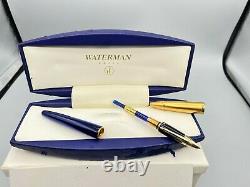 Eauman Edson Funtain Pen Sapphire Blue 18k Nib Moyen New Boxed