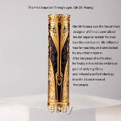 En stock ! Stylo-plume en or 14K de la série Dynasty-Qin de Hongdian avec une pointe fine, livré dans une boîte.