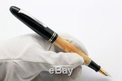 Filcao Roxy Ogiva-fountain Pen-bl / Cappuccino Celluloid-or 14k Nib-new (nos) Box