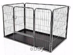 Heavy Duty 4pc Puppy Play Pen Dog Crate Whelping Box Rabbit Enclosure Dog Cage