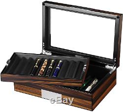 Lifomenz Co Pen Display Box Bois D'ebène Pen Display Case, Stylo Plume Stockage Pen