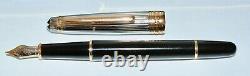 Montblanc Meisterstuck Sterling Silver & Gold Fontaine Stylo M Nib Mint Boxed