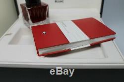 Montblanc Rare Set Red Ink 50ml & # 147 Notebook Neuf Dans La Boîte