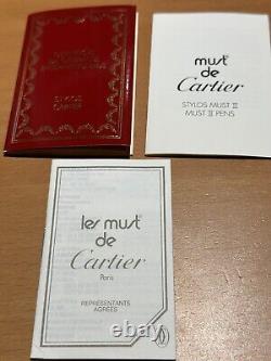 Must De Cartier France Ballpoint Plaqué Or Avec Boîte Et Papiers