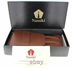 Namiki Nouveau Dans La Boîte Cognac En Cuir 3-pen Made In Japan Non Utilisé État De La Menthe