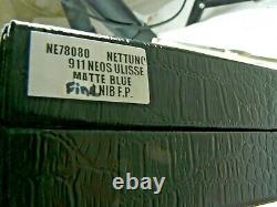 Nettuno 1911 Neos Ulisse Stylo Plume Bleu Mat Fine Nib Nouveauté En Box-warranty