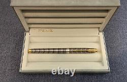Nouveau Vintage Parker 75 Sterling Silver Fountain Pen 18k Gold Nib Medium In Box
