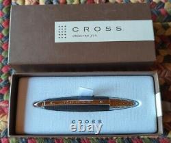 Nouvelle croix Autocross stylo à bille de poche en cuir noir #AT0162-1 Boîte